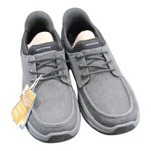 NEW Sketchers Men Black Canvas Swift Fit Sneaker Memory Foam Tennis Shoe size 12